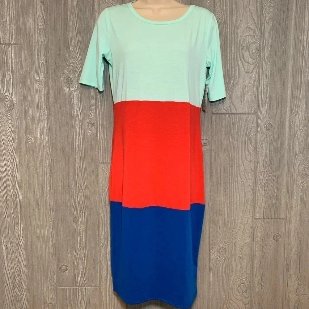 Lularoe Julia Color Block Dress S NWT